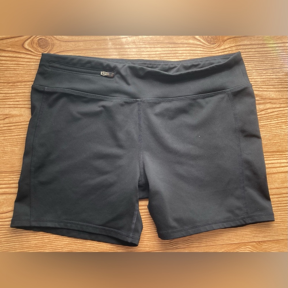 Oiselle Bike Shorts Womens 8 Black Running Zip Waistband Pocket Athletic Stretch